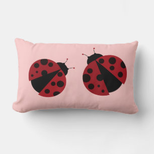 Coussin Rectangle coccinelle noire et rouge