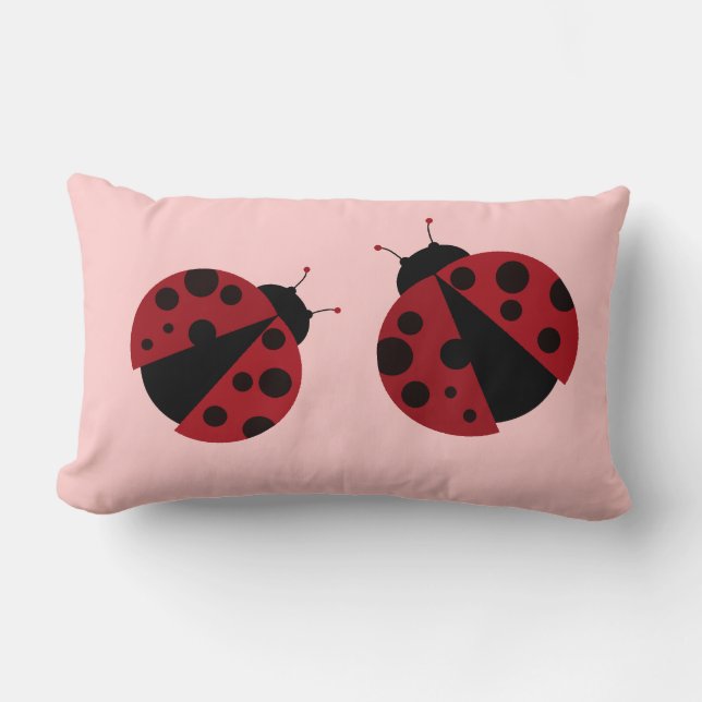 Coussin Rectangle coccinelle noire et rouge (Recto)