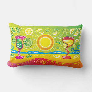 Coussin Rectangle Cocktails de plage au citron et au lime