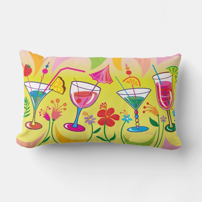 Coussin Rectangle Cocktails d'été (Recto)