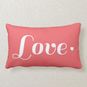 Coussin Rectangle Coeur d'amour du corail