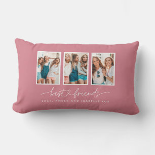 Coussin Rectangle Coeur de script mignon moderne multi photo meilleu