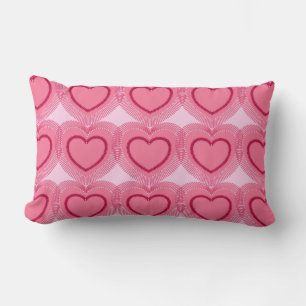Coussin Rectangle Coeurs Abstraits modernes - Azalea rose
