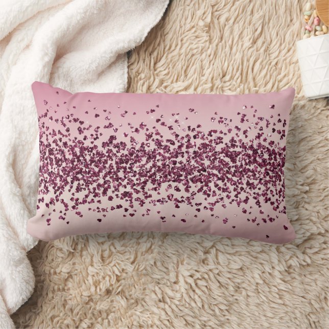 Coussin Rectangle Coeurs de Parties scintillant rose Plutôt Ombre (Couverture)