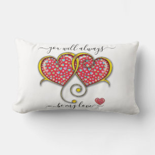 Coussin Rectangle Cœurs entrelacés personnalisés Élégant Saint-Valen