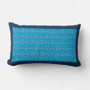 Coussin Rectangle Coeurs et serpents Luminaire Bleu Jeu d'oreiller