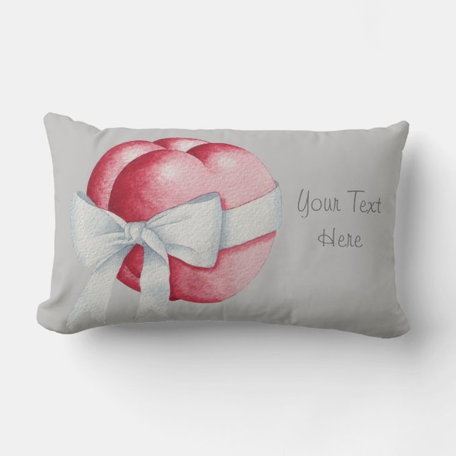 Coussin Rectangle coeurs liés avec le ruban blanc arc design (Recto)