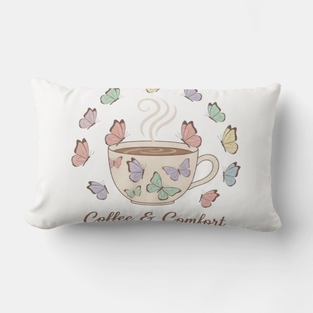 Coussin Rectangle Coffee & Comfort Peaceful Butterfly Pillow (Recto)