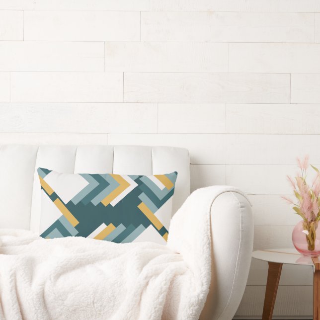 Coussin Rectangle Cojín de moda en tonos verdes y mostaza (Canapé)