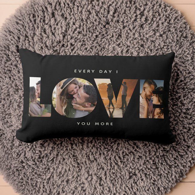 Coussin Rectangle Collage Amour Moderne Découpe Saint-Valentin (Créateur téléchargé)