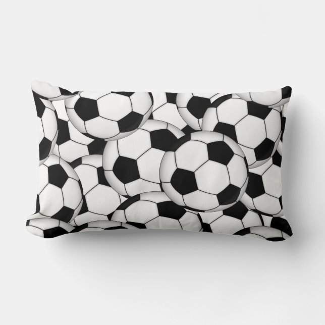 Coussin Rectangle Collage de ballon de football (Recto)