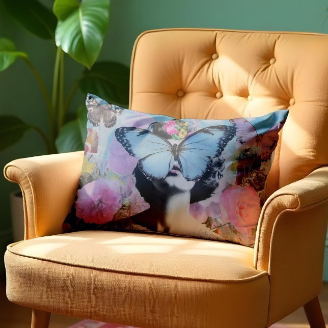 Coussin Rectangle Collage de Vintage (Créateur téléchargé)