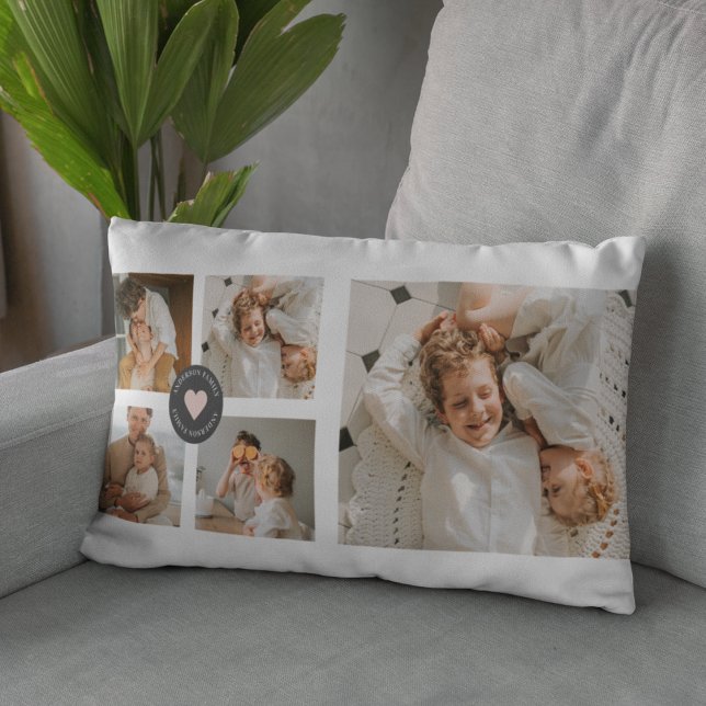 Coussin Rectangle Collage moderne Cadeau photo de famille personnali (Créateur téléchargé)