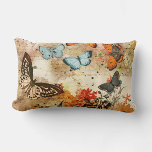 Coussin Rectangle Collage papillon vintage