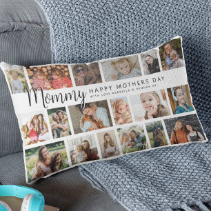 Coussin Rectangle Collage personnalisé Maman 18 Photos