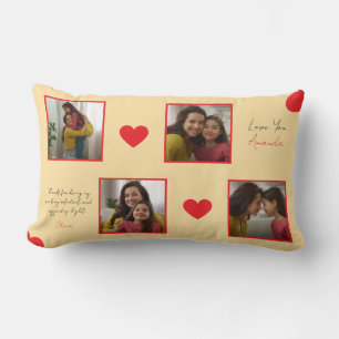 Coussin Rectangle Collage photo moderne de Red Hearts