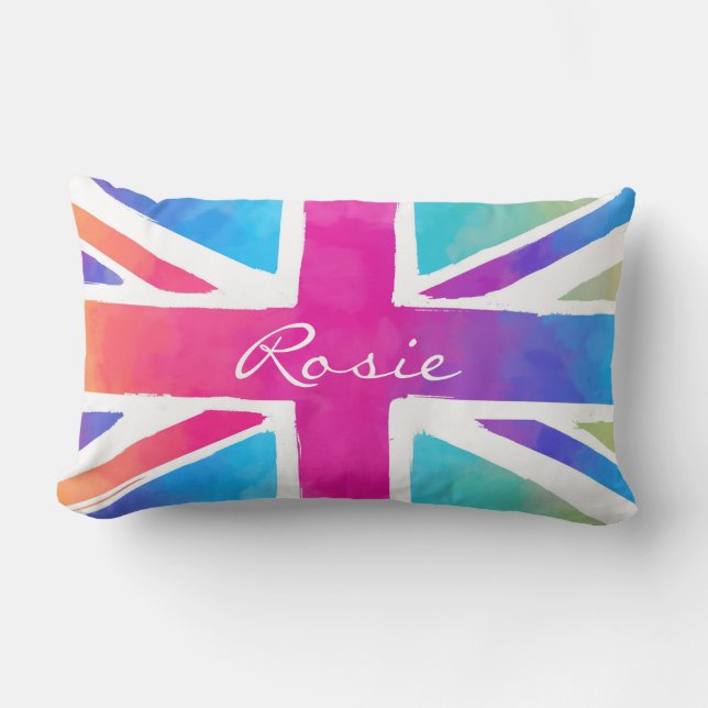Coussin Rectangle Colorant de cravate d'Union Jack (Recto)