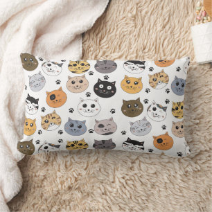 Coussin Rectangle Coloré Cute Funny Chats & Motif Paw
