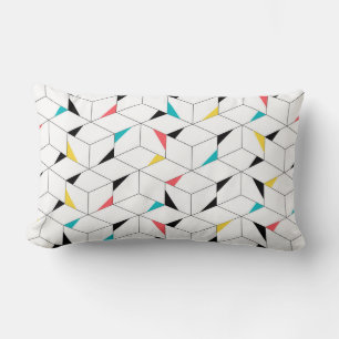 Coussin Rectangle Coloré, moderne, joyeux, des cubes heureux tendanc