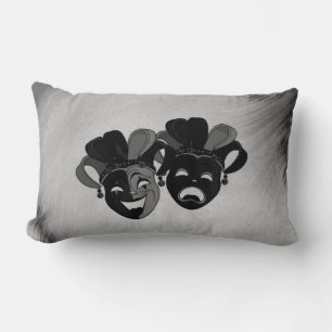 Coussin Rectangle Comédie et tragédie Théâtre Jester Masques Argent