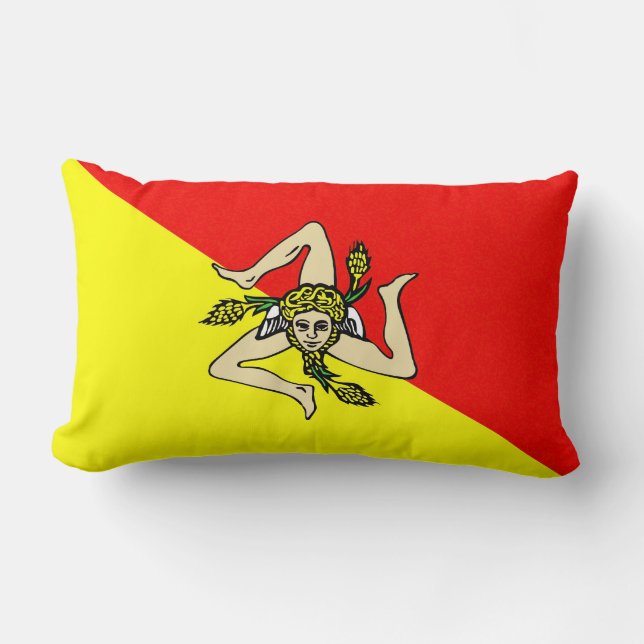 Coussin Rectangle Comté de sicilia de l'Italie de drapeau de région (Recto)