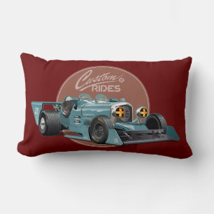 Coussin Rectangle Concept de voiture de course retro personnalisé