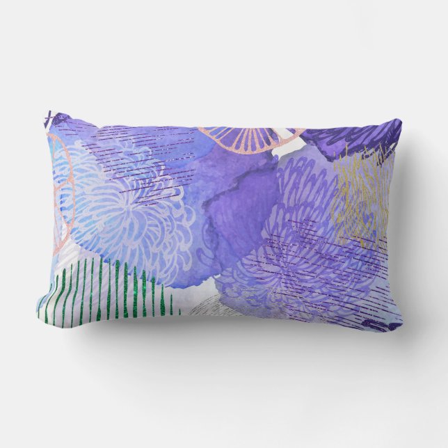Coussin Rectangle Conception abstraite violette (Recto)
