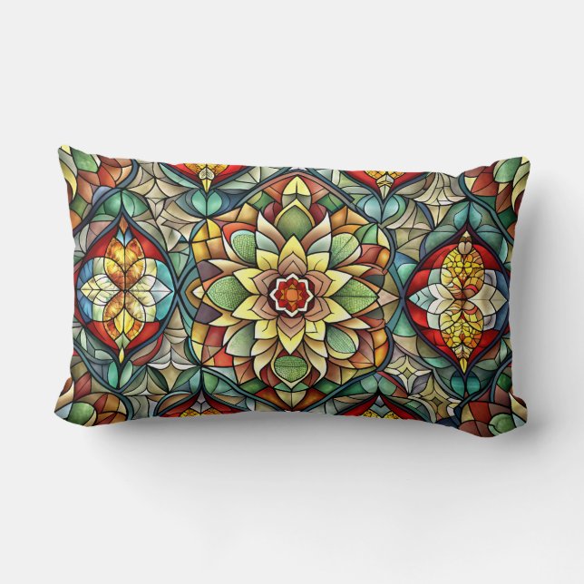 Coussin Rectangle Conception Avec Des Motifs Symétriques Et Une Vari (Verso)