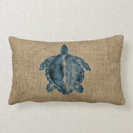 Coussin Rectangle Conception bleue de tortue d'illustration de