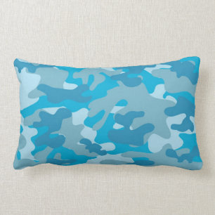 Coussin Rectangle Conception bleue et grise de Camo
