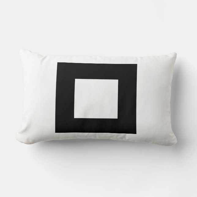Coussin Rectangle Conception carrée noire et blanche (Recto)