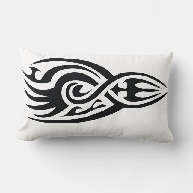 Coussin Rectangle Conception de dessin au trait inspiré du tatouage  (Recto)