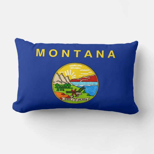 Coussin Rectangle Conception de drapeau d'état du Montana (Recto)