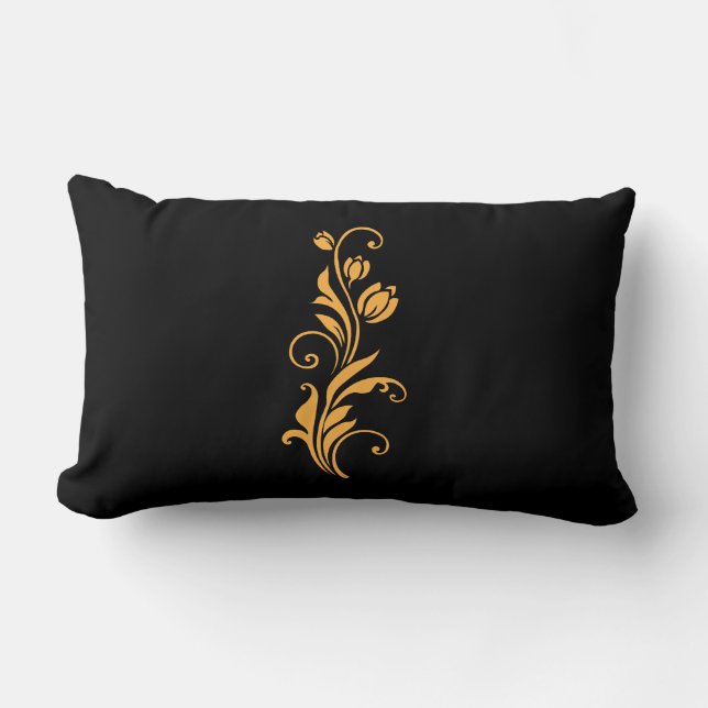 Coussin Rectangle Conception de fleurs florales ornementales  (Recto)