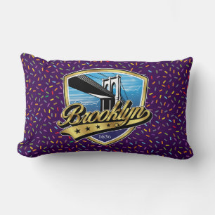 Coussin Rectangle Conception de logo Brooklyn Elegant Gold Swoosh