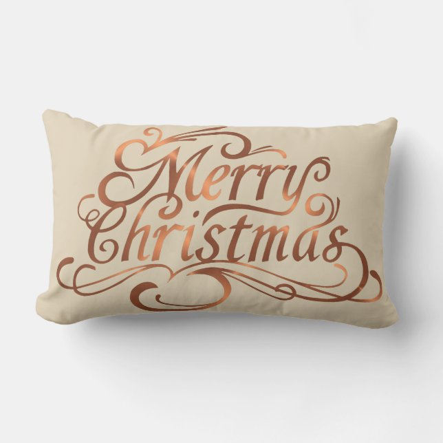 Coussin Rectangle conception de manuscrit de Joyeux Noël de (Recto)