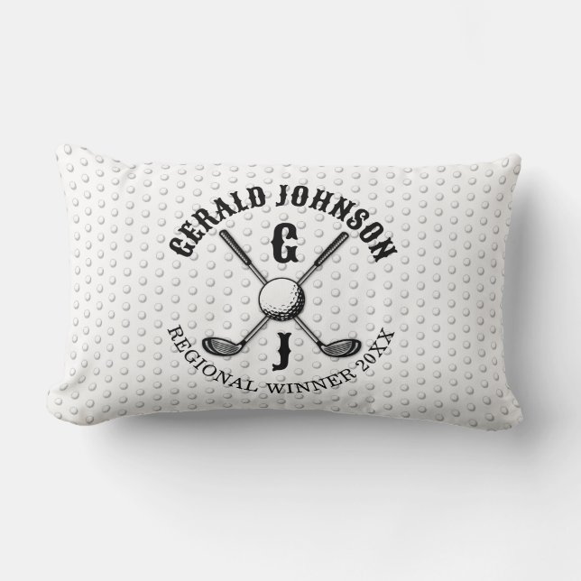 Coussin Rectangle Conception de monogramme de golf personnalisé élég (Recto)