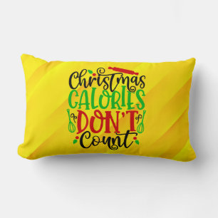 Coussin Rectangle Conception drôle de Noël : les calories ne compten