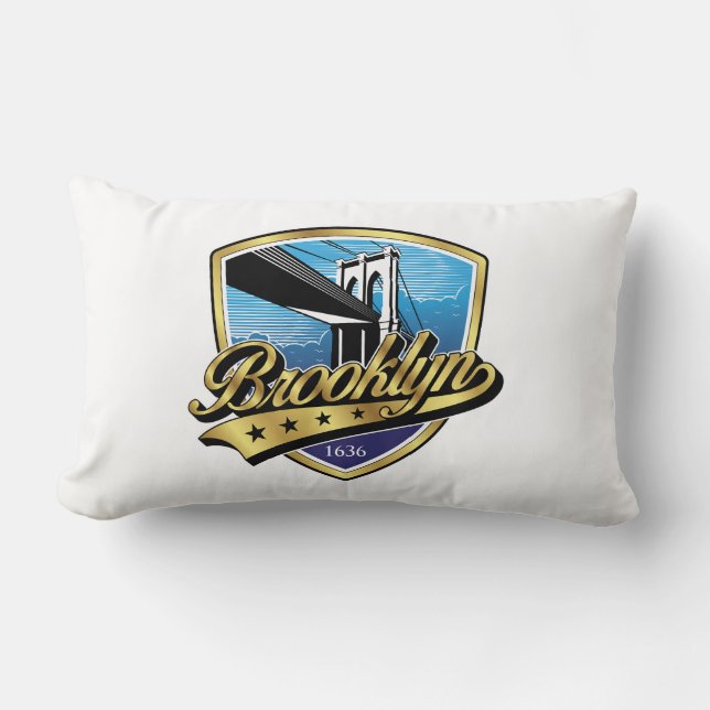 Coussin Rectangle Conception du logo Brooklyn Elegant Gold Swoosh (Recto)