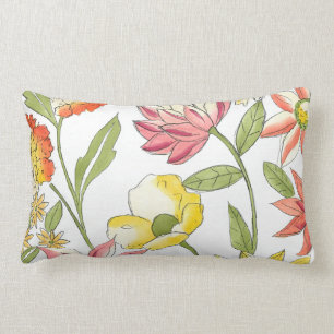 Coussin Rectangle Conception florale de jardin avec l'arrière - pla