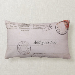 Coussin Rectangle Conception personnalisable vintage de carte