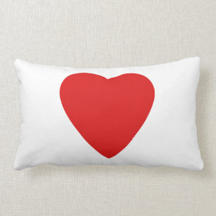 Coussin Rectangle Conception rouge et blanche de coeur d'amour