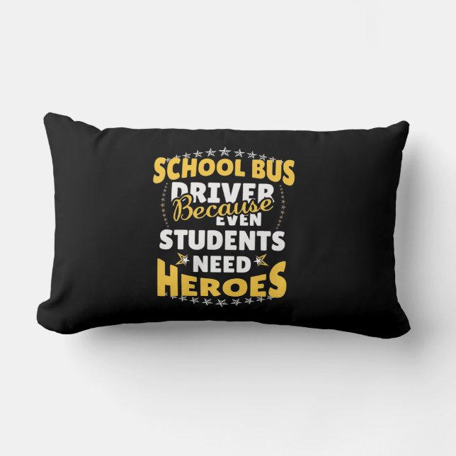 Coussin Rectangle Conducteur de bus scolaire parce que les élèves on (Recto)