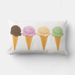 Coussin Rectangle cônes de crème glacée