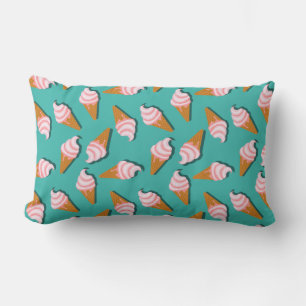 Coussin Rectangle Congés gaufres crème glacée et motif de yaourt con