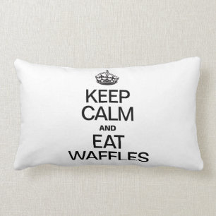 COUSSIN RECTANGLE CONSERVEZ LE CALME ET MANGEZ DES WAFFES
