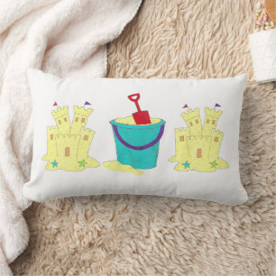 Coussin Rectangle Construire un Sandcastle Beach House Pail Shovel C