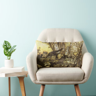 Coussin Rectangle Conte de fées vintage, bande d'ouvriers par Rackha