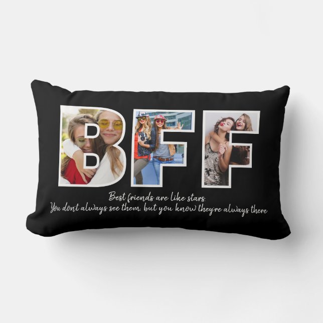 Coussin Rectangle Cool de Collage de photos personnalisé des meilleu (Recto)