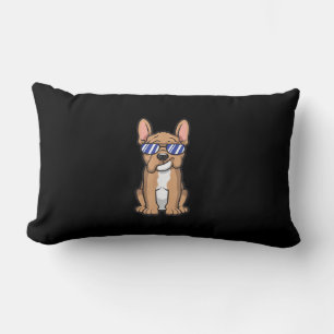 Coussin Rectangle cool frenchie français bulldog lunettes de soleil 